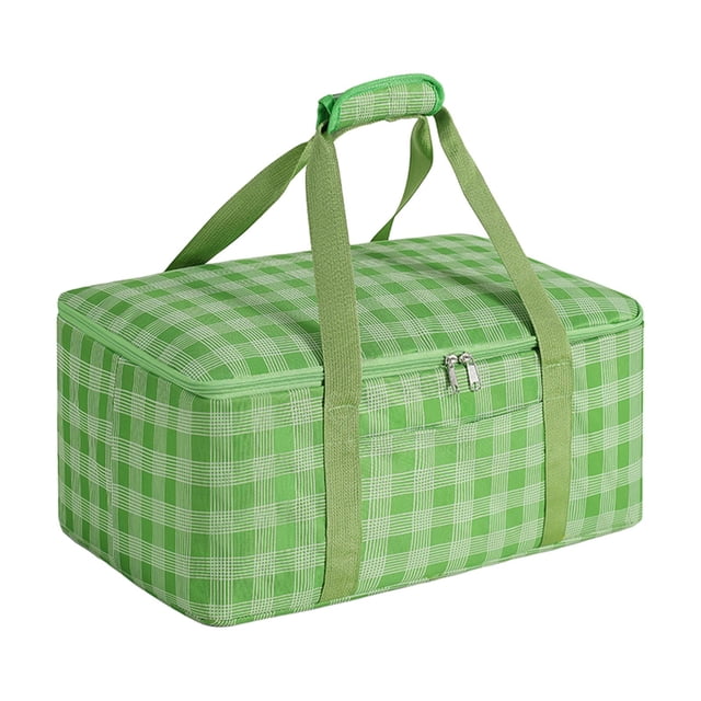 Bolsa refrigeradora grande, bolsa de almuerzo, bolso para contenedor frío o caliente, bolsa de Picnic aislada duradera para viajes, barbacoa, , Verde