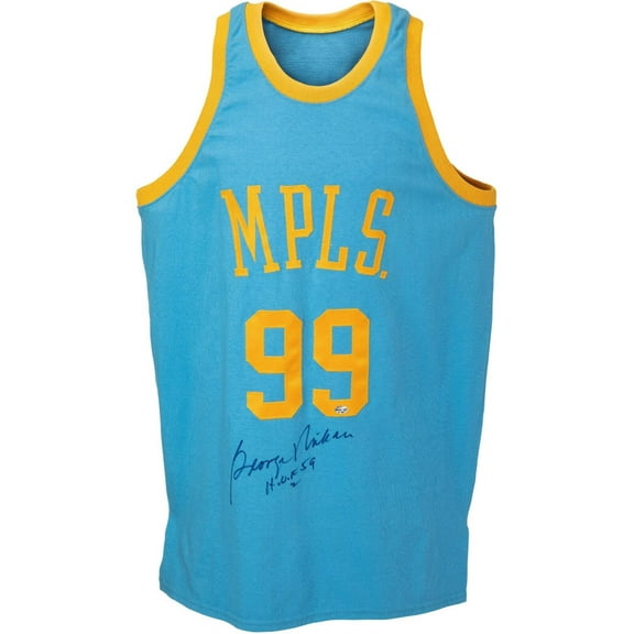 George Mikan Hall Of Fame 1959 Signed Minneapolis Lakers Jersey PSA