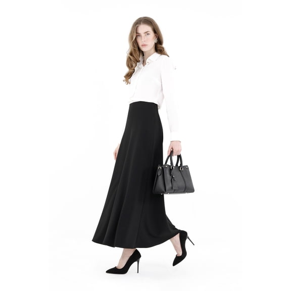 Black A-Line Style Maxi Dress Skirt
