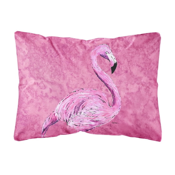 Carolines Treasures 8875PW1216 Flamingo on Pink Canvas Fabric Decorative Pillow, 12H x16W, multicolor