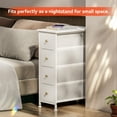 thumbnail image 4 of YILQQPER Narrow Dresser Storage Tower with 4 Drawers, Slim Dresser Chest of Drawers with Steel Frame, Wood Top, Golden Knobs, White Dresser for Bedroom, Bathroom, Small Spaces, Laundry, Closet, White, 4 of 7
