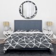 thumbnail image 3 of Designart 'Black & White Geometric Decorative Pattern' Modern Duvet cover-, 3 of 5