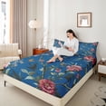 thumbnail image 4 of Castle Fairy Floral Butterflies Birds 4 Pieces Queen Sheet Sets for Teens Adults,Retro Vintage Luxury Aesthetic Ultra Soft Flat Sheet,Chic Flowers Blossoms Queen Fitted Sheet,Ultra Soft Home Decor, 4 of 7