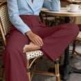 thumbnail image 5 of Cmfcve Women Wide Leg Pants High Waisted Business Casual Work Trousers Dressy Pants with Pockets Pleated Straight Leg Trousers Pant, 5 of 8