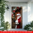 thumbnail image 4 of 1 PC, 2D Flat/ Flat art decorative door cover decoration, Santa Claus standing at the door design pattern, 70.87x35.43 inches (180x90cm), universal daily wall decoration, elegant daily front door dec, 4 of 10
