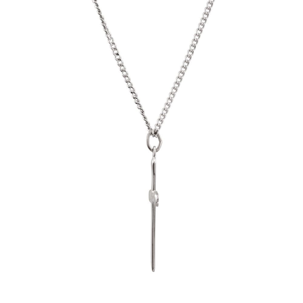 Sterling Silver Two-Tone Nail Cross Pendant 33x23mm - 9.6 Grams