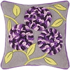 Rizzy home T04114 18" x 18" purple felt decorative filled pillow