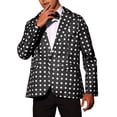 thumbnail image 4 of BLAZERS DE PUNTOS POLKA CHIC INSPIRADORES PARA HOMBRES, AJUSTE SLIM, CHAQUETA DE NEGOCIO DE UN BOTÓN, TAMAÑO 2XL, NEGRO, 4 of 6