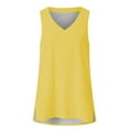 thumbnail image 4 of Pxiakgy Womens Summer Tank Tops Basic Tanks V Neck Sleeveless T Shirts Side Split Solid Color Loose V Neck Sleeveless Sleeveless Solid Color Blouse Business Casual Tank Flowy Tops Yellow Xl, 4 of 5