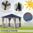 thumbnail image 4 of Outsunny Pavillon à Toit Rigide 10 Pieds x 10 Pieds, Pavillon de Terrasse, Noir, 4 of 9