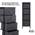 thumbnail image 5 of Comoda Cajonera de 4 Cajones Mueble Organizador Tela Madera gris M, 5 of 5