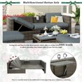 thumbnail image 6 of 5 Pieces Outdoor Sectional Sofa, Patio Seating Wicker Furniture Set with Cushions, Lift Coffee Table, Patio Dining Set for Backyard, Deck, Pool, 6 of 10