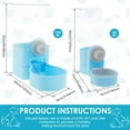 thumbnail image 2 of Wekvgz 2Pcs Rabbit Food Water Dispenser 520ml Rabbit Water Dispenser 1200ml Rabbit Food Dispenser Hanging Rabbit Water Bottle Dispenser Large Rabbit Feeder and Water Dispenser Set for Bunny, 2 of 8
