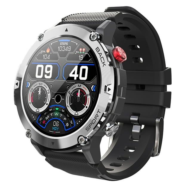 Reloj inteligente, Reloj deportivo inteligente LF26 MAX 1.32 '' 360 * 360px Pantalla completamente t Meterk Silver