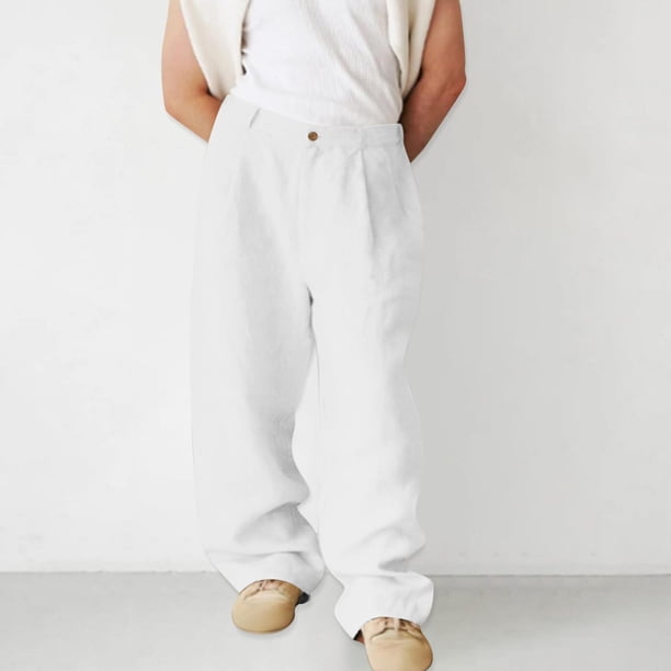 Pantalones largos para hombre, lisos, informales, con múltiples bolsillos y botones, para exteriores, rectos, para fitness, cargo, poliéster