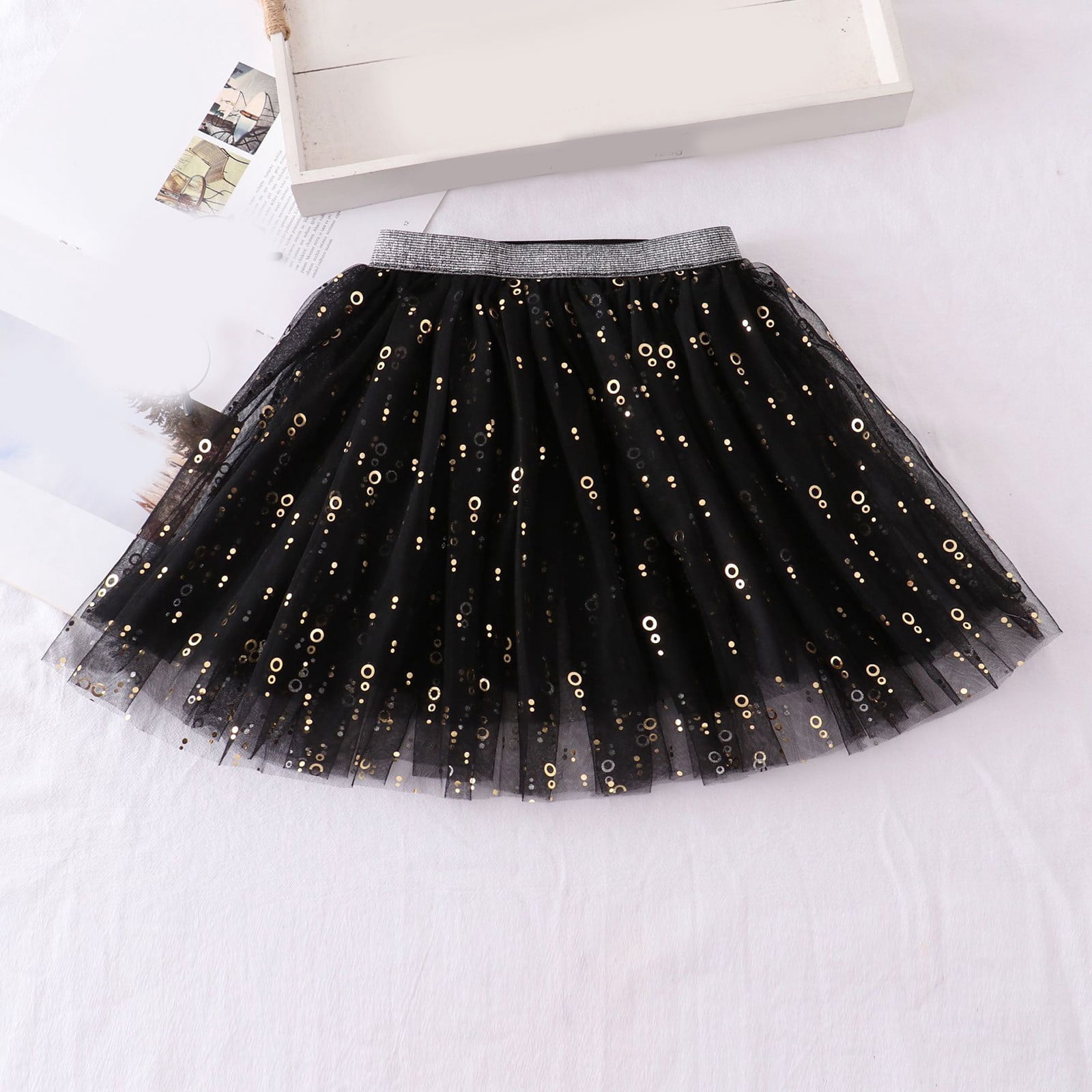 Jupe Tulle Princesse Pour Fille - Motif à Pois, Mi-Longue - Pour Danse, Fête, Saisons Printemps/Automne - 7