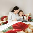 thumbnail image 4 of jejeloiu Christmas Red Floral Twin Bedding Sets 7-Piece,Happy New Year Bedding Comforter Set,Xmas Theme Sheet Sets For Teens,Breathable Home Decor Reversible, 4 of 8