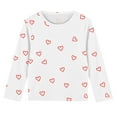 thumbnail image 5 of ATOGUTA Uniform Shirts for Girls Girls Casual Long Sleeve Shirts Valentine's Day Pullover Tops White, Size 3T-14, 5 of 5