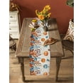thumbnail image 4 of Table Runners 70 Inches Long Dress Scarves, Orange Blue Pumpkins Fall Farmhouse Coffee/Dining/Kitchen Table Decor, Holiday Table Runner, Weeping Botanical Thanksgiving Retro 13x70 Inch, 4 of 7