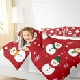 thumbnail image 4 of Manfei Cartoon Snowman Bedding Comforter Set for Kids, Kawaii Snowflakes Twin Comforter Sets, Red Christmas Bedding Set, Ultra Soft Home Decor, Reversible 2pcs, 4 of 8