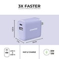 thumbnail image 4 of Liquipel Powertek 20W A/C Combo Wall Charger Twizzler - Purple, 4 of 7