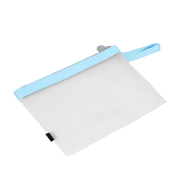 Bolsillos Para Carpetas, Material Esmerilado Fácil De Llevar Sensación Cómoda Bolsa De Archivo Con Cremallera Fácil De Llevar Diseño Alargado Para Uso General Para La Oficina ZAQW Azul