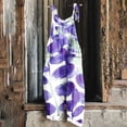 thumbnail image 2 of Sexlip Women's Printed Overalls Wide Leg Pants Adjustable Straps Relaxed Cut Soft Fabric Vacation Street Wear Purple XXXXXL, 2 of 5