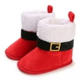 thumbnail image 2 of Otqutp Winter Children Baby Boots Boys and Girls Cotton Shoes High Top Cotton Wool Warm and Comfortable Christmas Santa Look Boots(Red,6-12 Months), 2 of 9