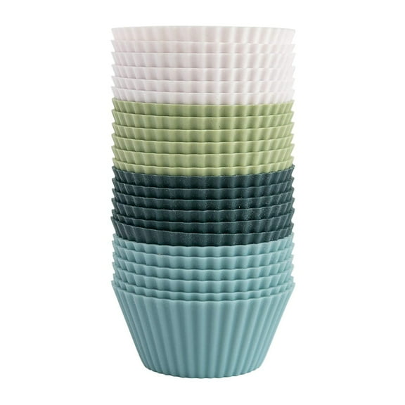 Silicone Cupcake Baking Cups 24 Pack Silicone Baking Cups Reusable Non-Stick Heavy Duty Silicone Cupcake Liners