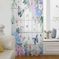 thumbnail image 6 of Flowers Sheer Curtains 96 Inches Long, Spring Butterflies Floral Gray Wood Light Filering Curtains, Privacy Drapes Simi Floor to Veiling Curtain for Living Room Bedroom Large Window Treatment, 6 of 9