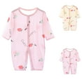 thumbnail image 4 of Zwiiyzr 0-1T Baby Girl Boy Romper Cute Printed Long Sleeve One-Piece Romper Infant Summer Baby Clothes Cotton Jumpsuit Pink, 4 of 4