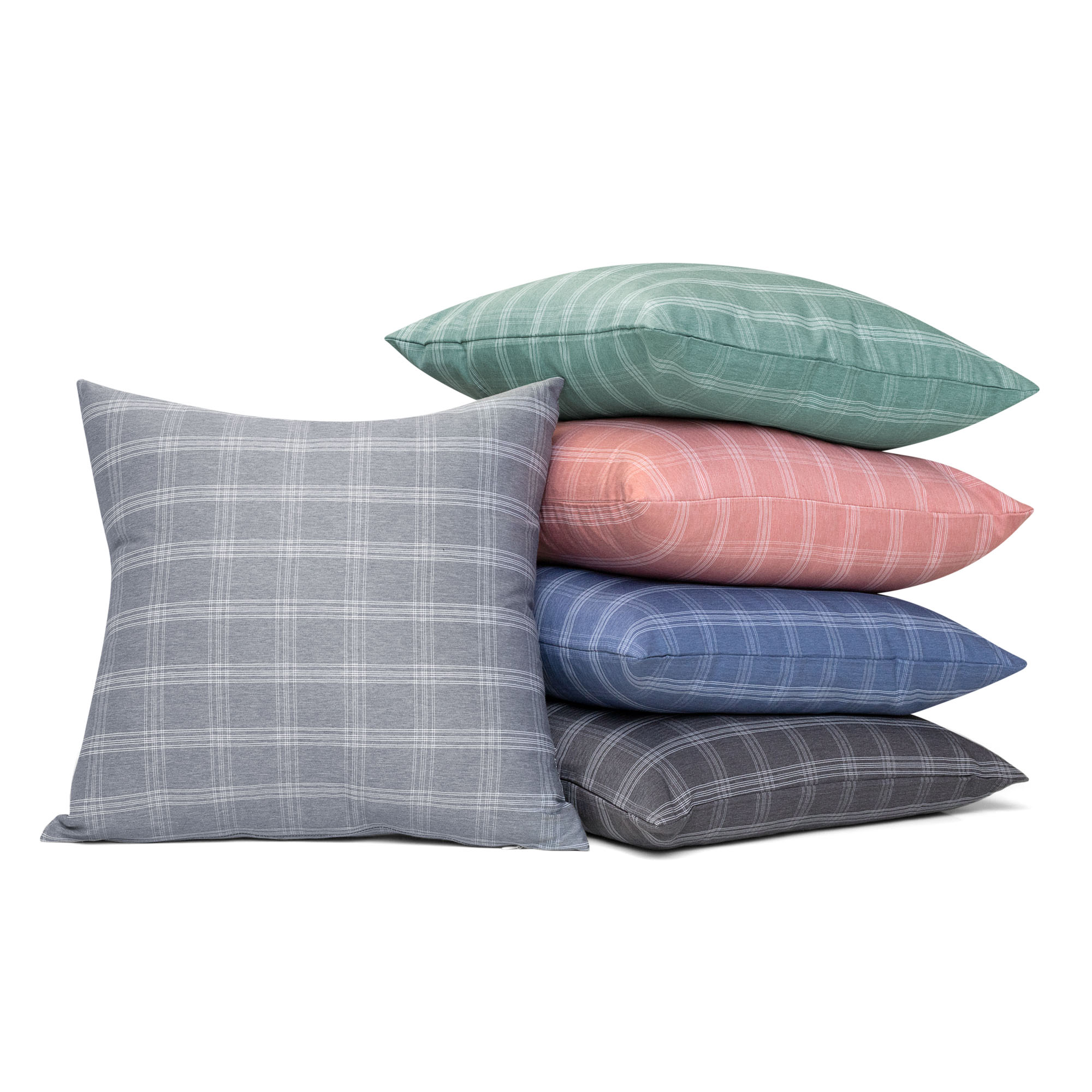 Mainstays Plaid Decorative Throw Pillow, 18x18", Grey