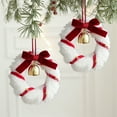 thumbnail image 6 of NWOKYZGH 1Pc Plush Christmas Kitchen Cabinet Wreaths with Bow 4.72 Inch Mini Christmas Wreath Small Kitchen Xmas Decor for Window Door, 6 of 6