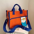 thumbnail image 1 of Bolso informal para mujer, bolso de mano de lona de colores caramelo, bolso diario para niñas (naranja), 1 of 8