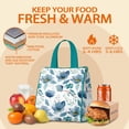 thumbnail image 5 of Pioneer Flower Floral Print Pattern Insulated Lunch Bag for Women & Adults,Large Portable Soft Cooler Lunch Bag,Thermal Food Storage Tote with Pearl Cotton,8.66L,8.75x5.75x9.5 Inch, 5 of 6