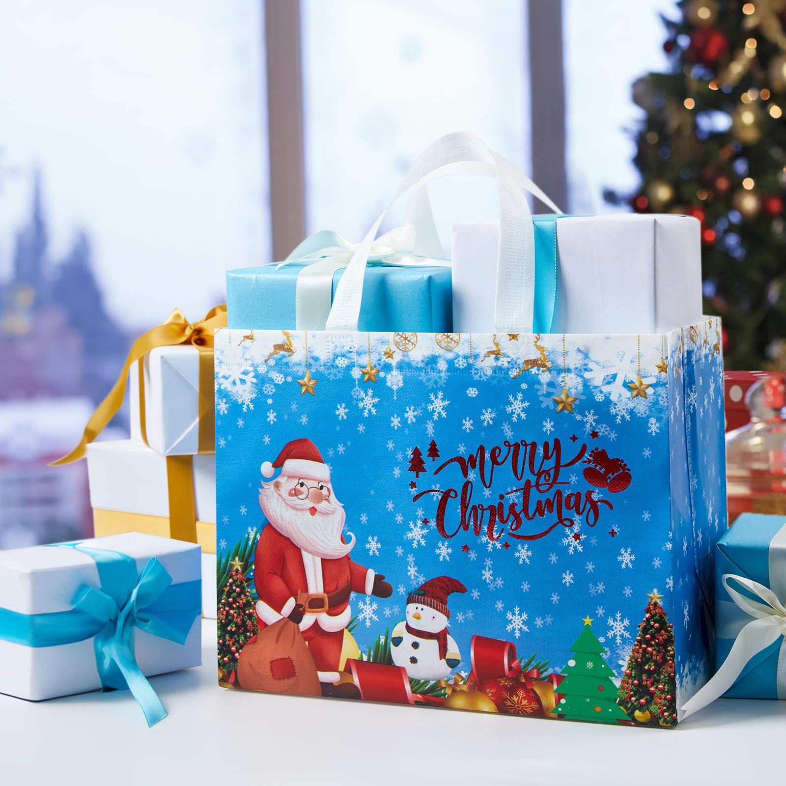 COCOBELA 8-Piece Christmas Large Gift Bags with Handles, Non-Woven photo 3