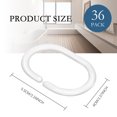 thumbnail image 3 of Toplive 36 Pcs Plastic Shower Curtain Hooks, Premium Durable White C Shape Shower Curtain Hooks Rings for Shower Curtain-White,, 3 of 7