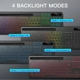 thumbnail image 4 of Wireless Keyboard with 7-Color RGB Backlit, Marvo Full-Size Computer Keyboard with Phone Tablet Holder, Rechargeable 2.4G Wireless Gaming Keyboard with Light up Keys, Compatible with Mac,Window,Black, 4 of 11