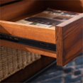 thumbnail image 3 of Leick Home Ironcraft Wood Coffee Table with Two Drawers and Lower Display Shelf, Burnished Oak, 3 of 6