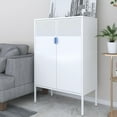 thumbnail image 6 of White Metal Cabinet,Metal Locker Storage Cabinet with Doors and Shelves,Metal Storage Cabinet,Metal Sideboard,Coffee Bar Liquor Cabinet for Kitchen,Living Room,Entryway,Home Office, 6 of 12