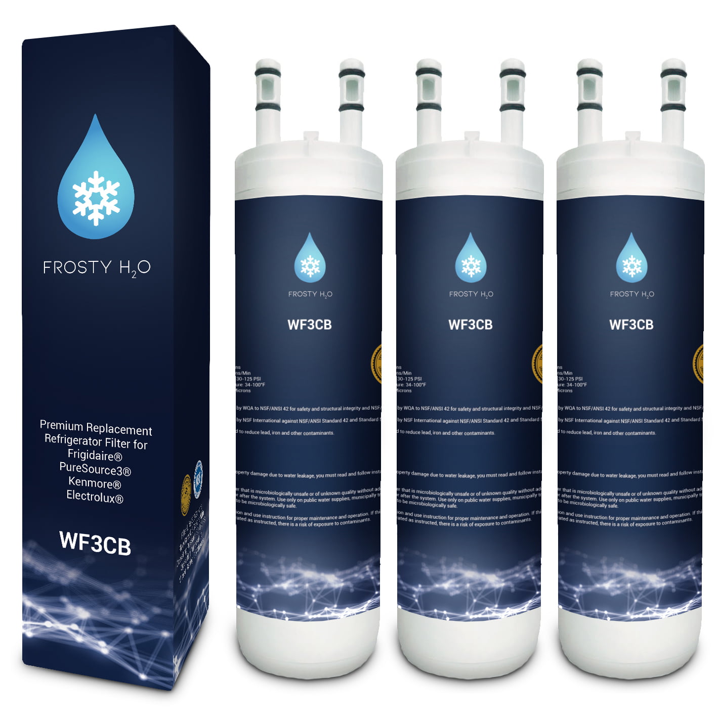 Haprait Refrigerator Water Filter, Replacement For Wf3cb