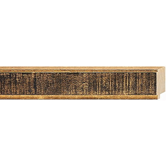 Picture Frame Moulding (Wood) 100Ft Bundle - Distressed/Aged Black Finish - 1.625" Width - 1/2"