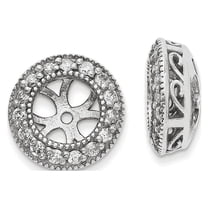 14K White Gold Earring Jackets & Enhancers Women'S Diamond Lab Grown Round