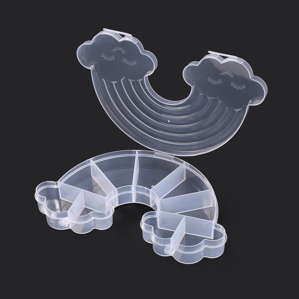 Plastic Bead Containers for Small Parts Hardware and Craft Rainbow Clear 9x14.8x2.3cm 27pc