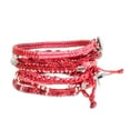 thumbnail image 2 of NOVICA Glass beaded macrame bracelets, 'Boho Histories in Red' (set of 7), 2 of 7