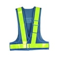 thumbnail image 2 of Chaleco de seguridad reflectante de alta visibilidad Chaleco de seguridad transpirable ajustable para trabajadores Azul, 2 of 9
