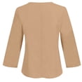 thumbnail image 4 of Umfun Women's V Neck Button Casual Loose Fitting Cotton Linen Long Sleeved Top Shirt Khaki M, 4 of 5
