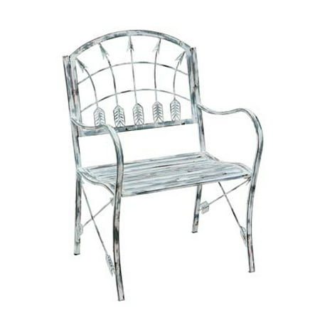 grey distressed finish arrow theme metal garden chair walmart com