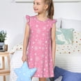 thumbnail image 4 of Fotbe Snowflake pink backgrounds Vestido de Dormir para Niñas de 3 a 10 Años, Mangas Cortas, Estilo Princesa, Pijama Camisón con Mangas Voladas-Large, 4 of 6