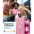thumbnail image 2 of Magnetic Case for iPhone 16 Pro Max with Full Camera Protection [Compatible with Magsafe] [Translucent Matte] Protective Phone Case, Hot Pink,Clear, 2 of 5